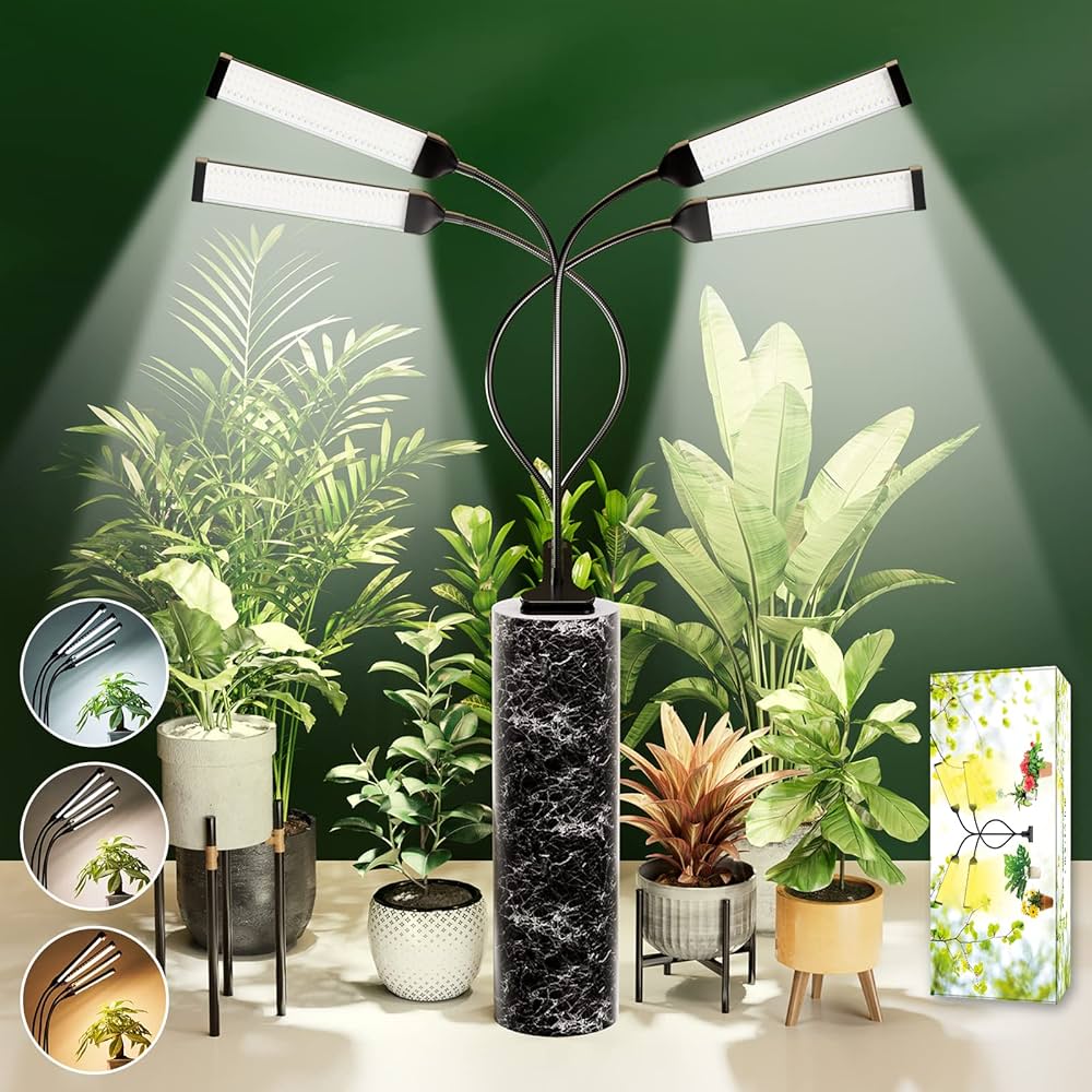 植物育成ライト LED スタンド付き Amazon.co.jp: LED植物育成ライト、スタンド付き4ヘッドプラント
